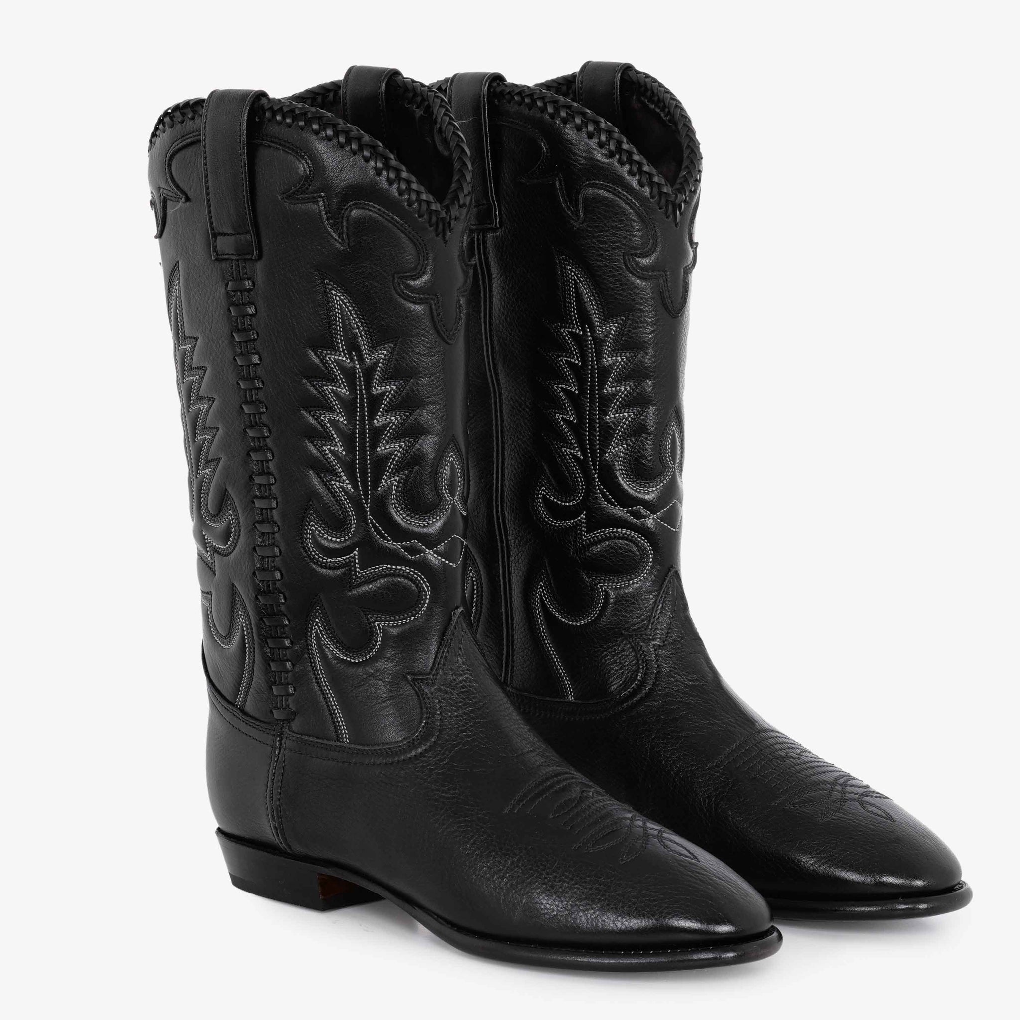 Midnight Western Black Leather
