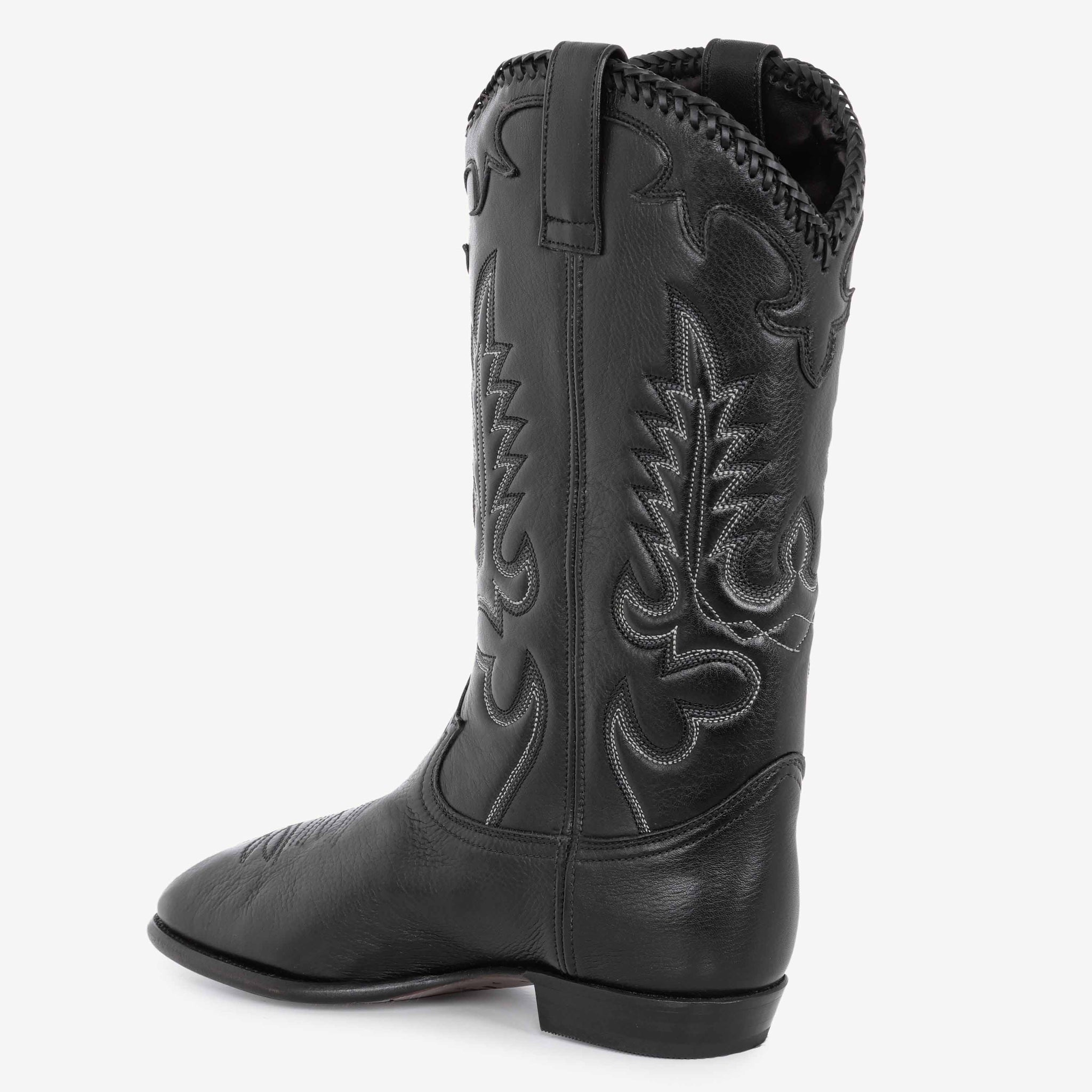 Midnight Western Black Leather