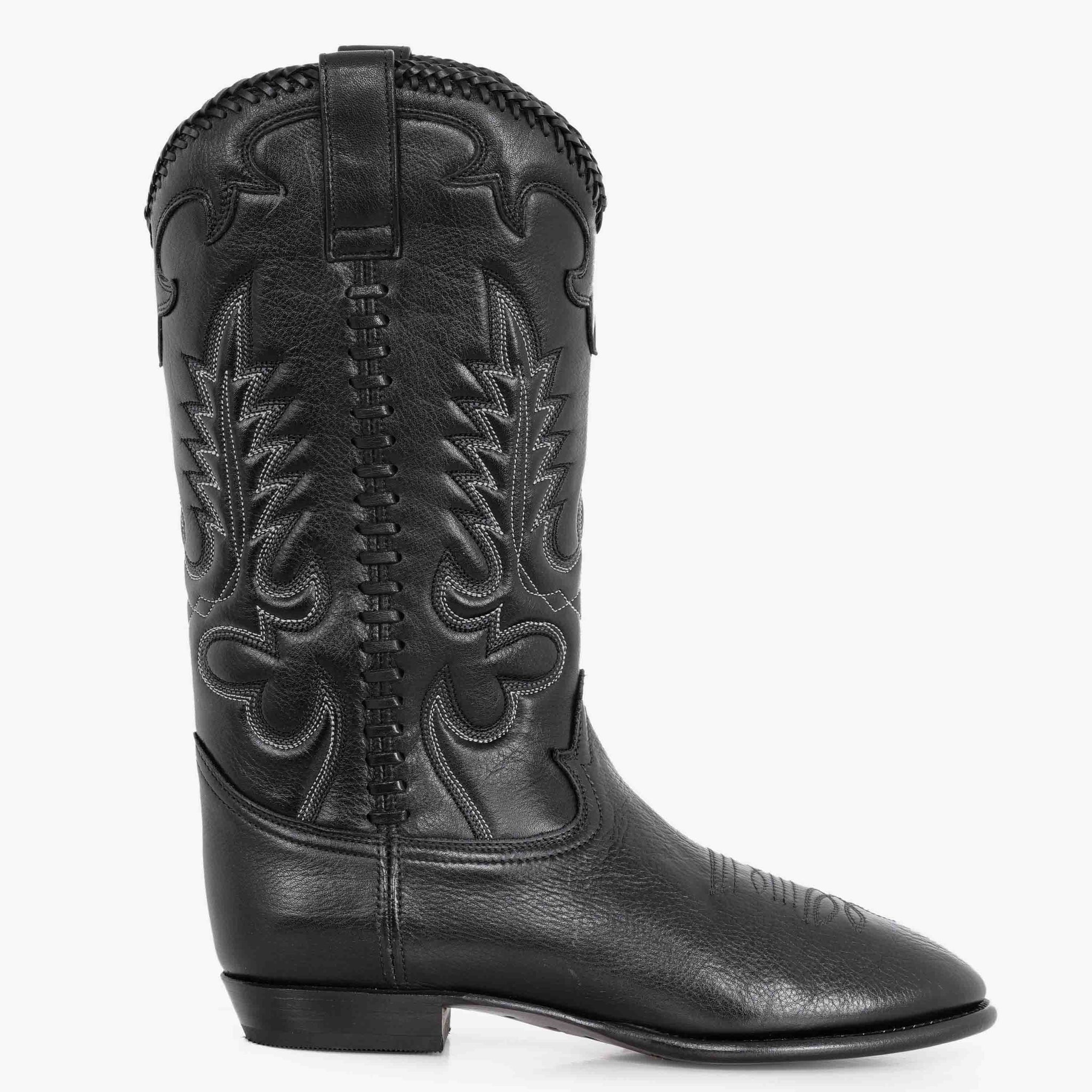 Midnight Western Black Leather