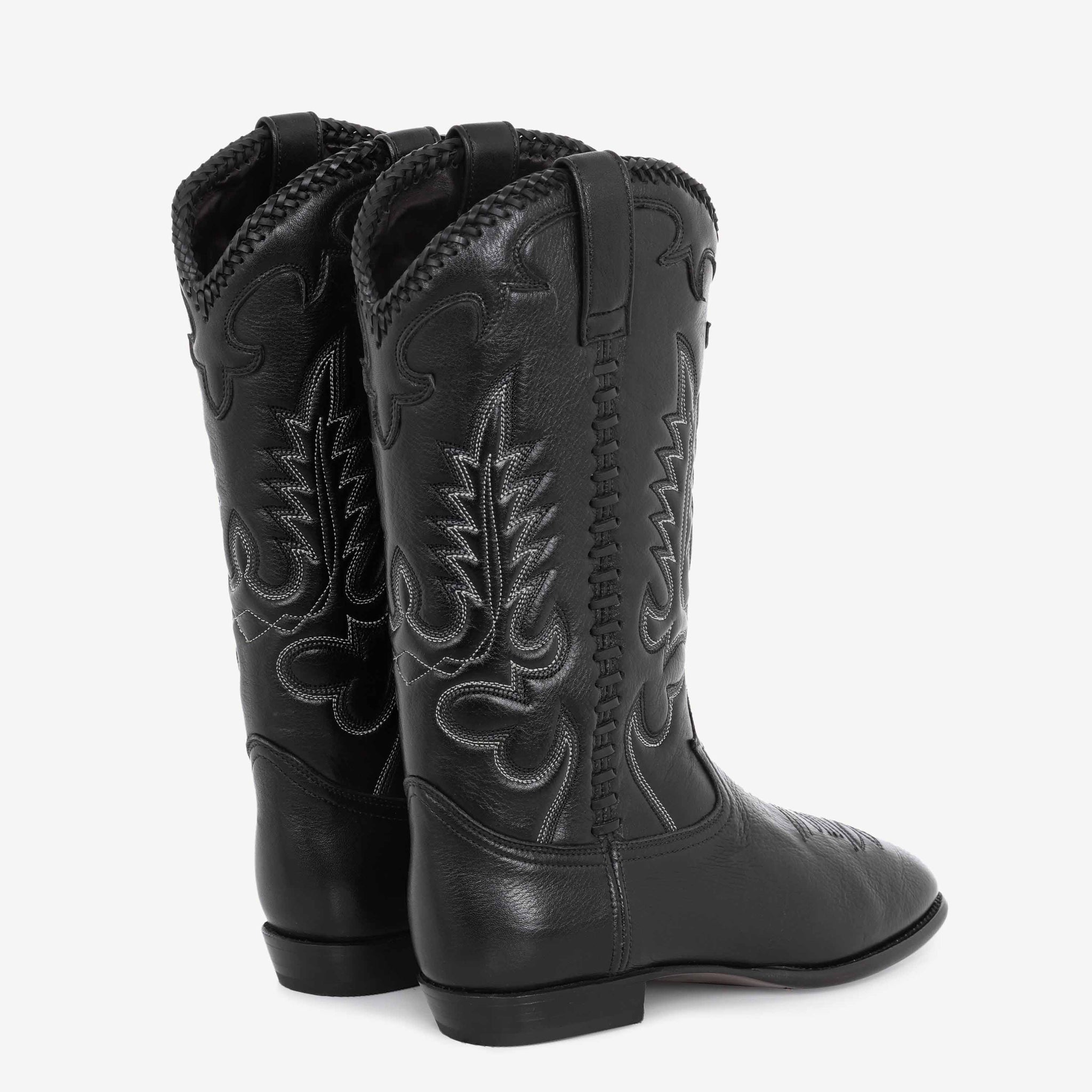 Midnight Western Black Leather
