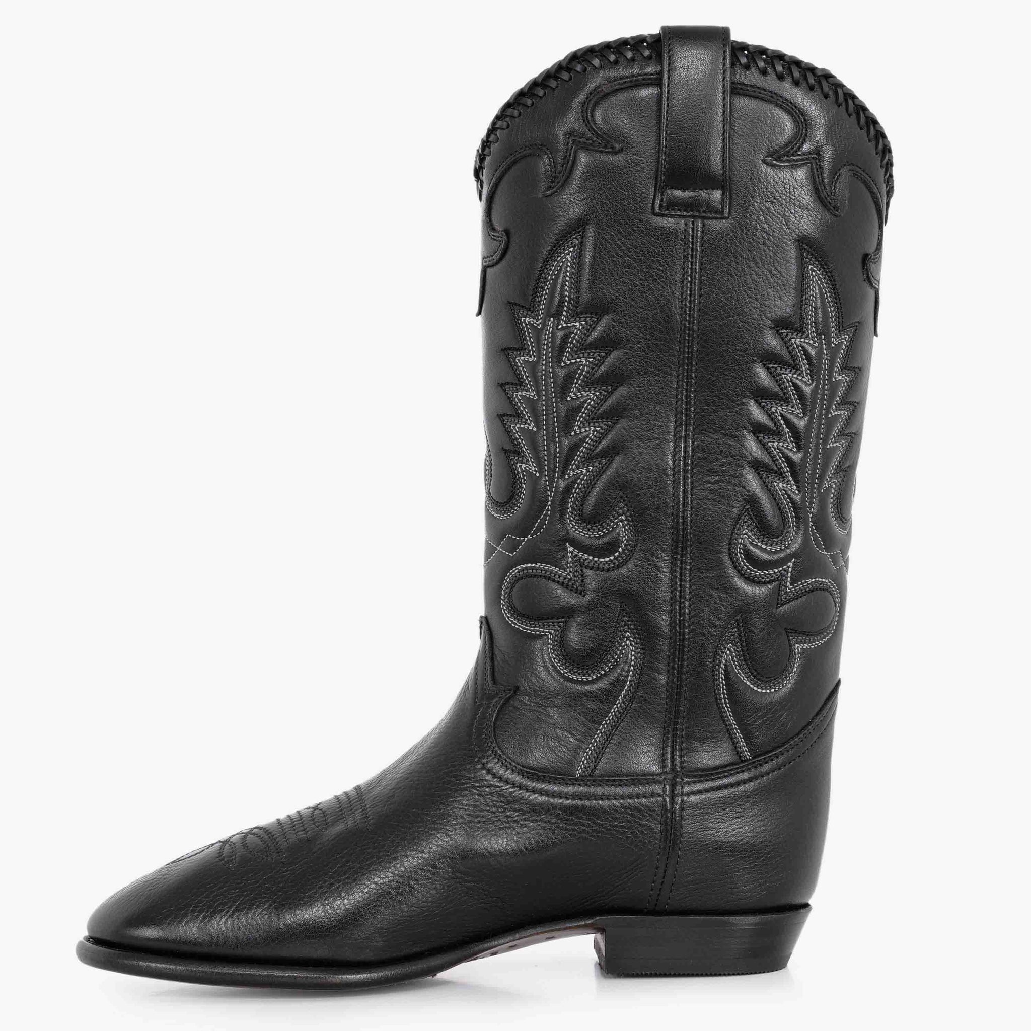 Midnight Western Black Leather