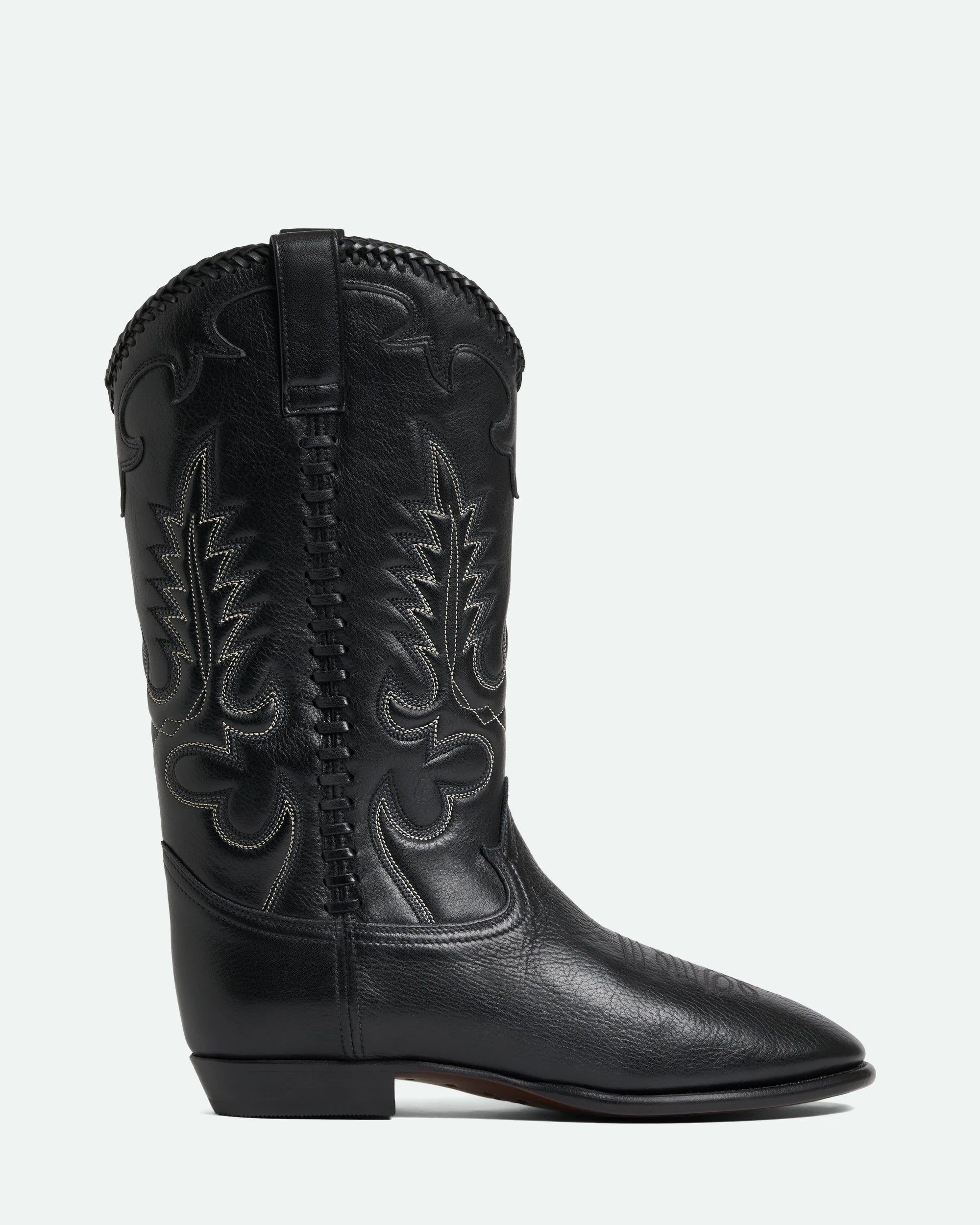Midnight Western Black Leather