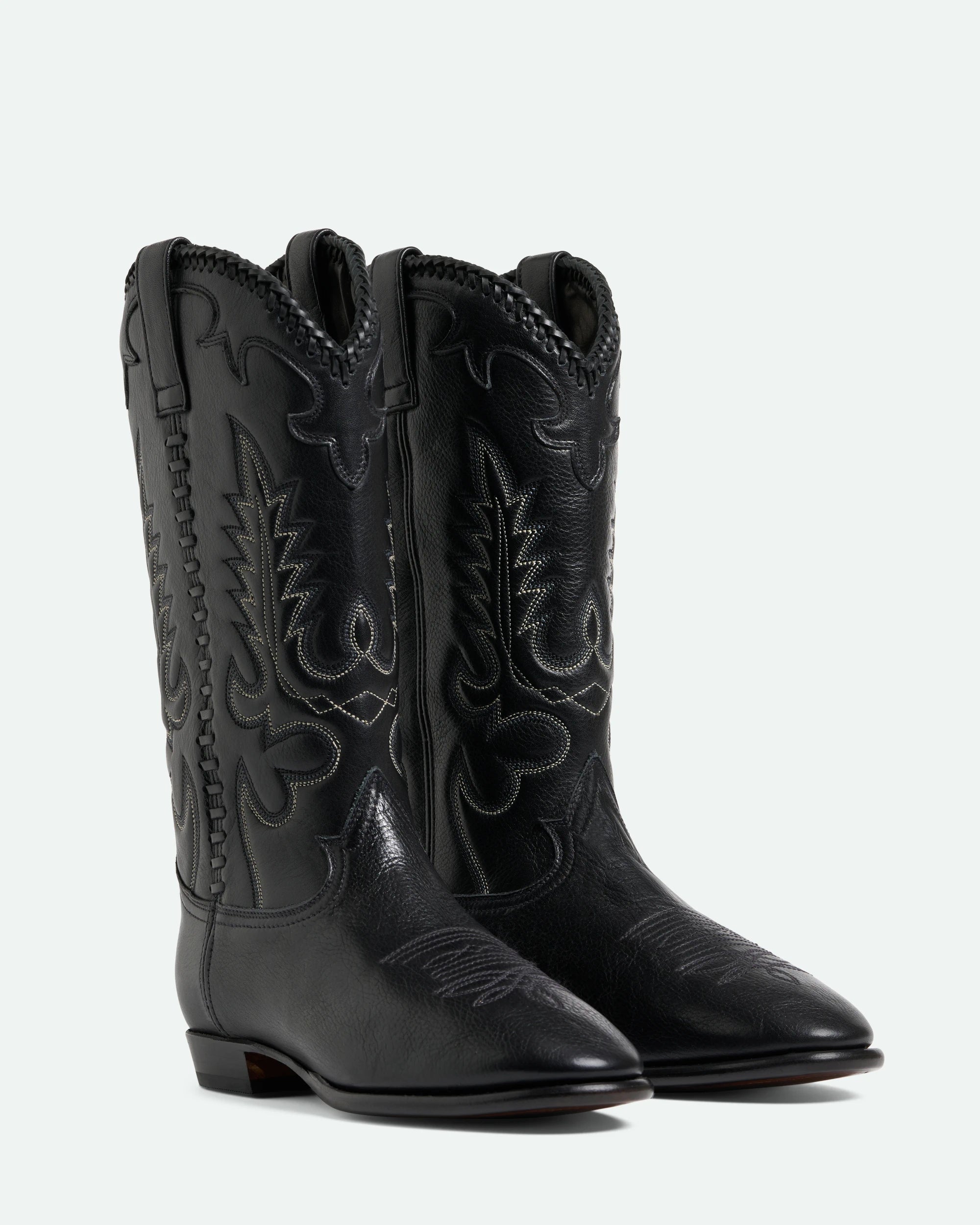 Midnight Western Black Leather