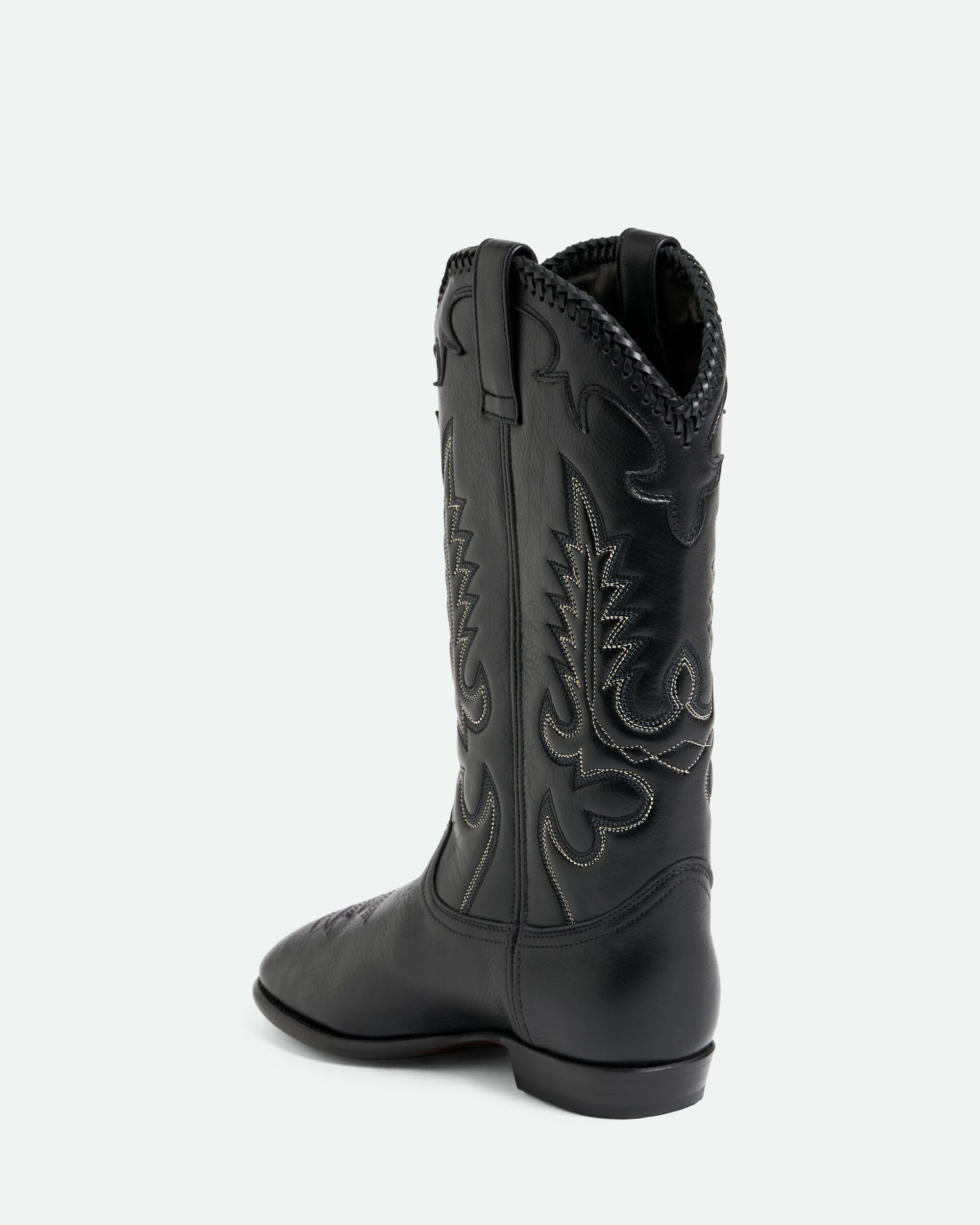 Midnight Western Black Leather