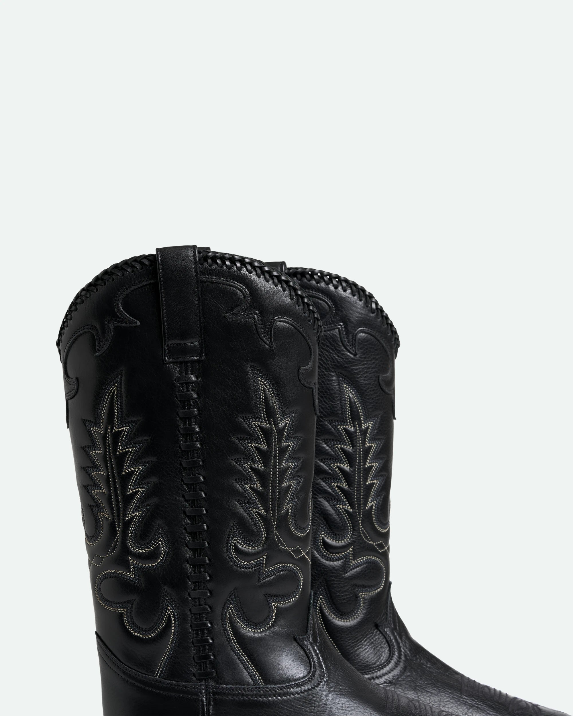 Midnight Western Black Leather