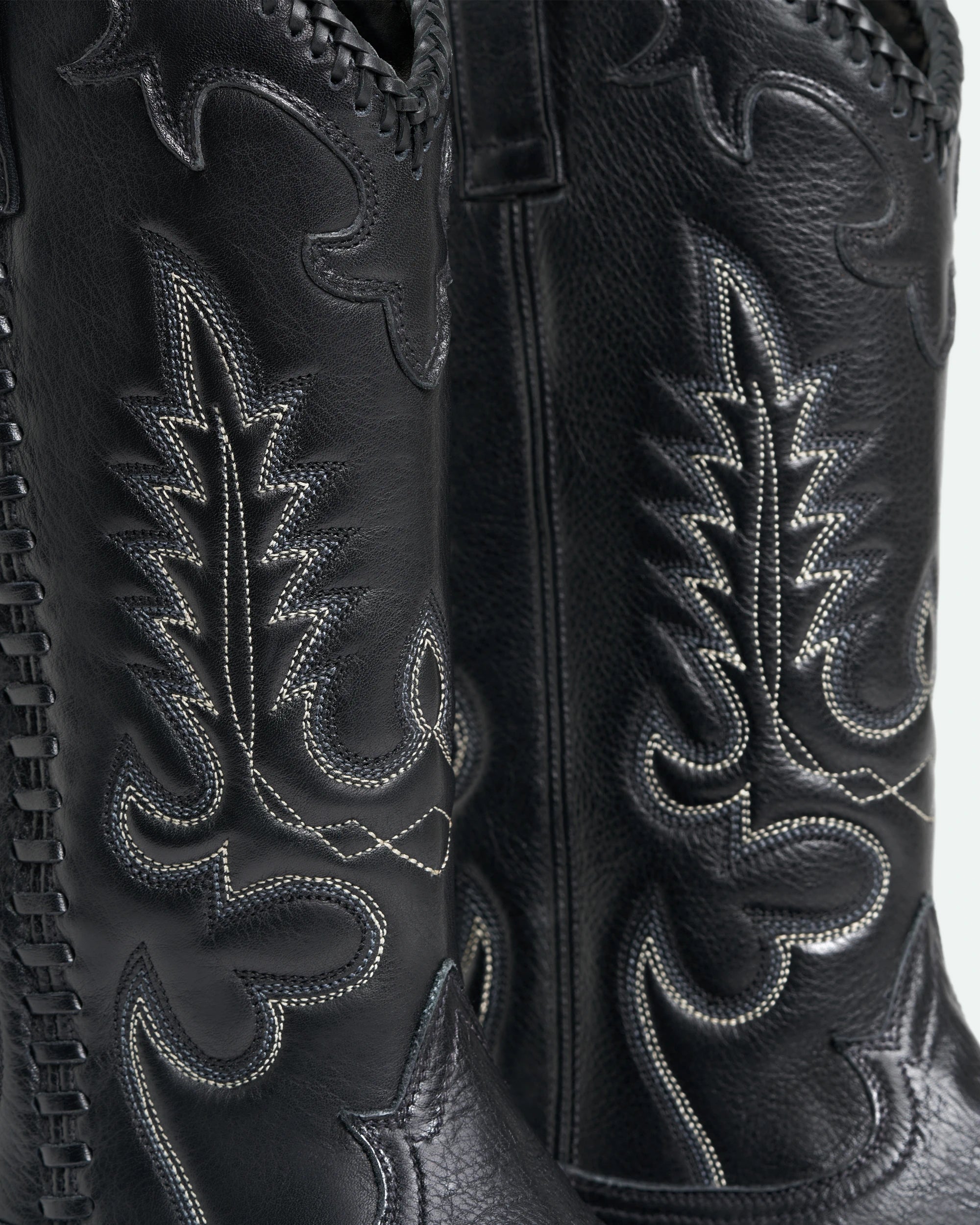 Midnight Western Black Leather