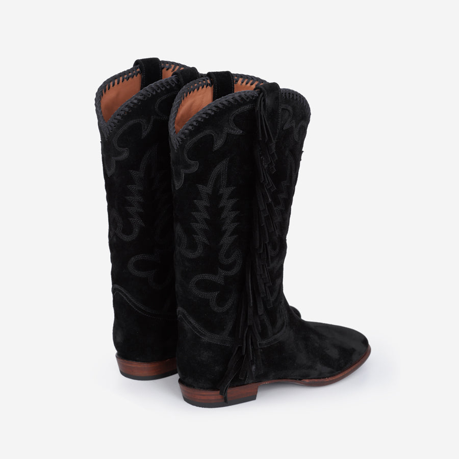 MIDNIGHT BOOTS BLACK FRINGES